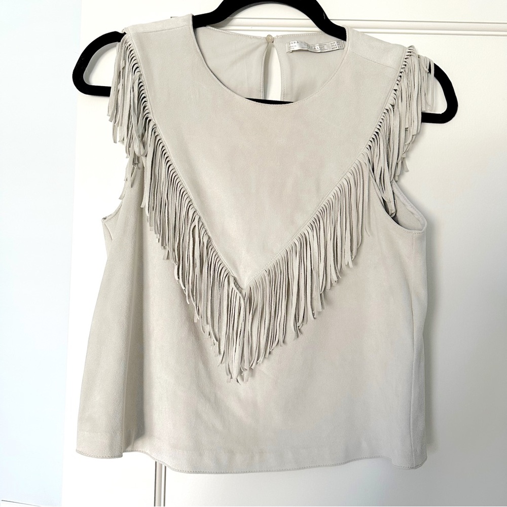 Zara fringe top